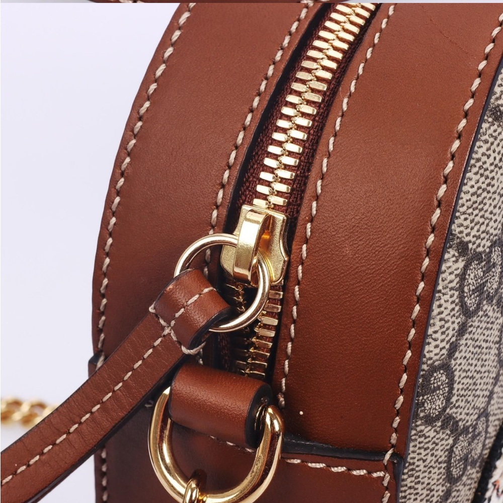GUCCI GG Supreme Bee Embroidered Mini Chain Shoulder Bag Beige Tuscany w/COA - Picture 4 of 5